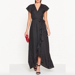 Windsor black and white polka dot wrap dress size small